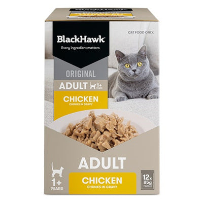 Black Hawk Original Chicken Gravy Adult Cat Pouch 85g