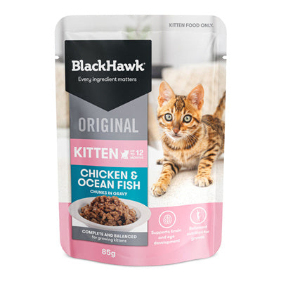 Black Hawk Chicken And Ocean Fish Kitten Wet Food 85g