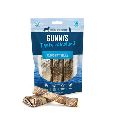 GUNNI'S Cod Chewy Sticks 4" Dog Treats 3Pcs
