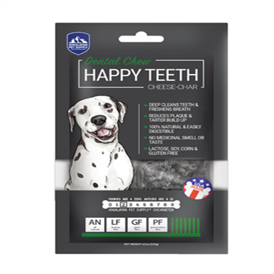 Himalayan Dog Chew Happy Teeth Cheese-Char with Activated CHarcoal Large 2pk