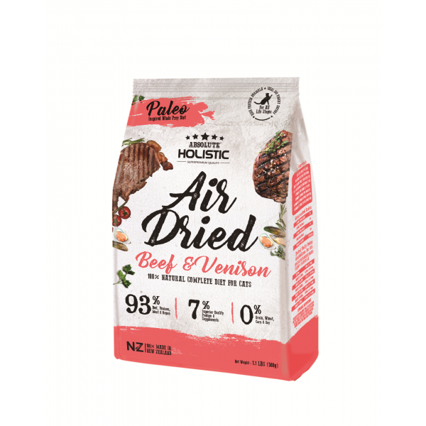 Absolute Holistic Air Dried Cat Food Beef & Venison 500gms