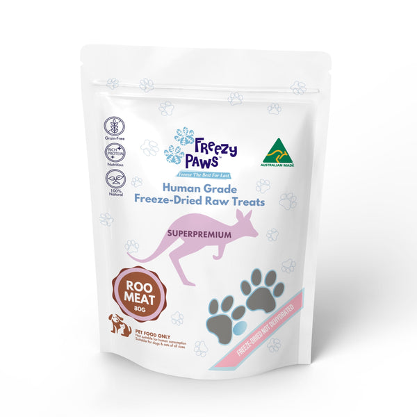 Freezy Paws Freeze Dried Kangaroo Meat Pet Treats for Cats & Dogs