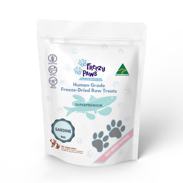 Freezy Paws Freeze Dried Whole Sardine Pet Treats for Cats & Dogs
