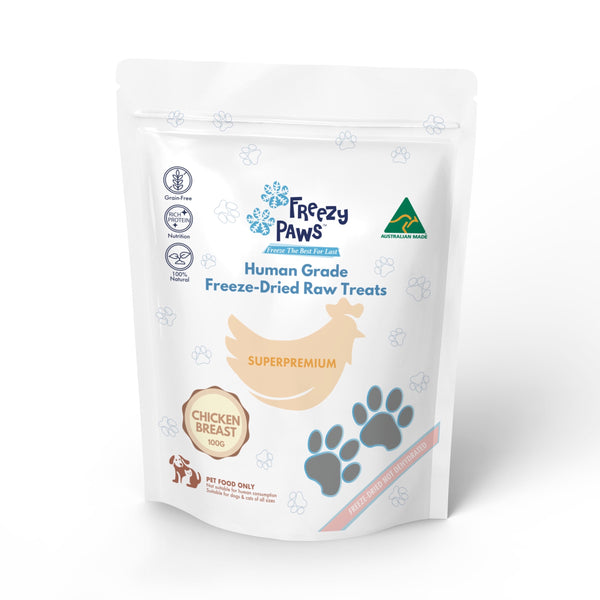 Freezy Paws Freeze Dried Chicken Breast Pet Treats for Cats & Dogs