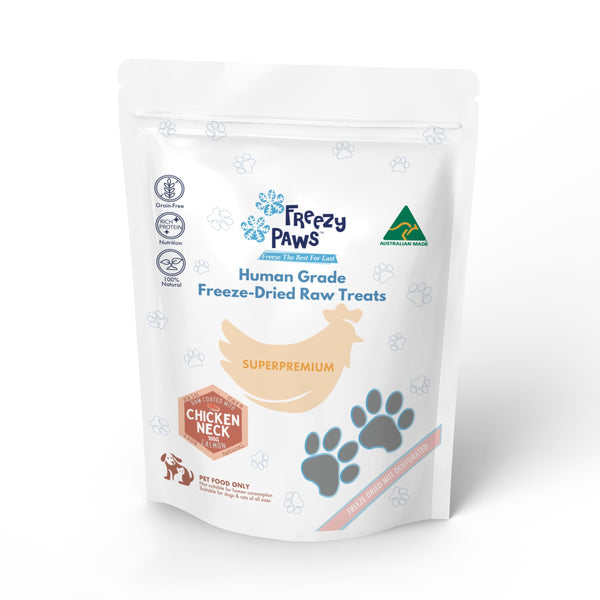 Freezy Paws Freeze Dried Chicken Neck & Salmon Pet Treats for Cats & Dogs